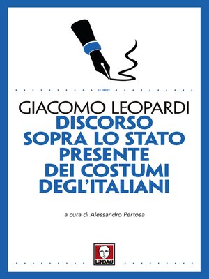 cover image of Discorso sopra lo stato presente dei costumi degl'Italiani